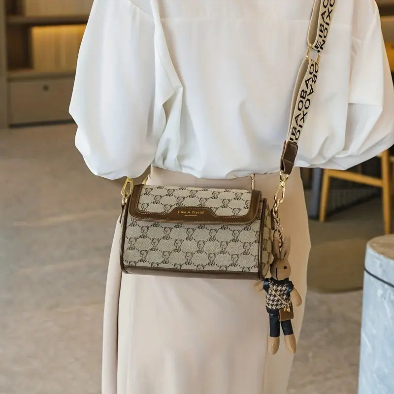 Fashionable Lightweight Women'S Crossbody Bag | Beibaobao Synthetic Faux Leather, Animal Print, Magnet Closure, Lining, Available in Dark Khaki, Pink, Grey, Khaki