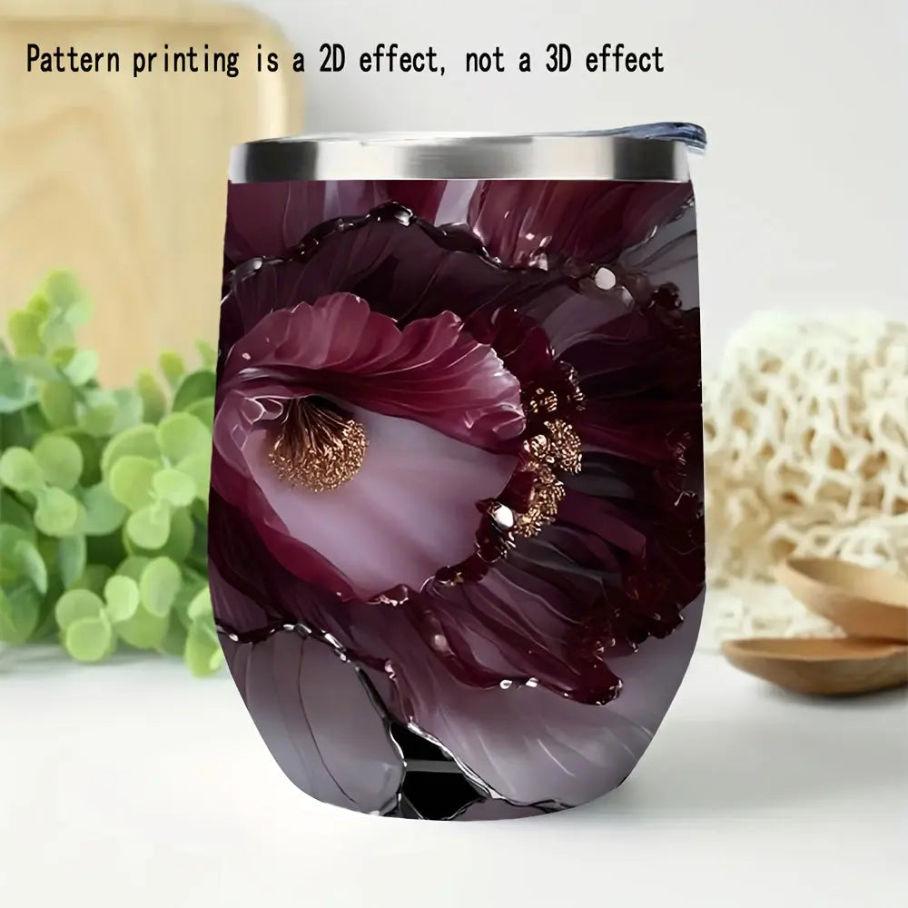 12oz Stainless Steel Vacuum Flask Water Bottle with Leakproof Lid & Vacuum - Portable for Hot/ Drinks, Elegant, Durable 304 Stainless Steel Container for Camping, Office, Gift for / Dropshipman