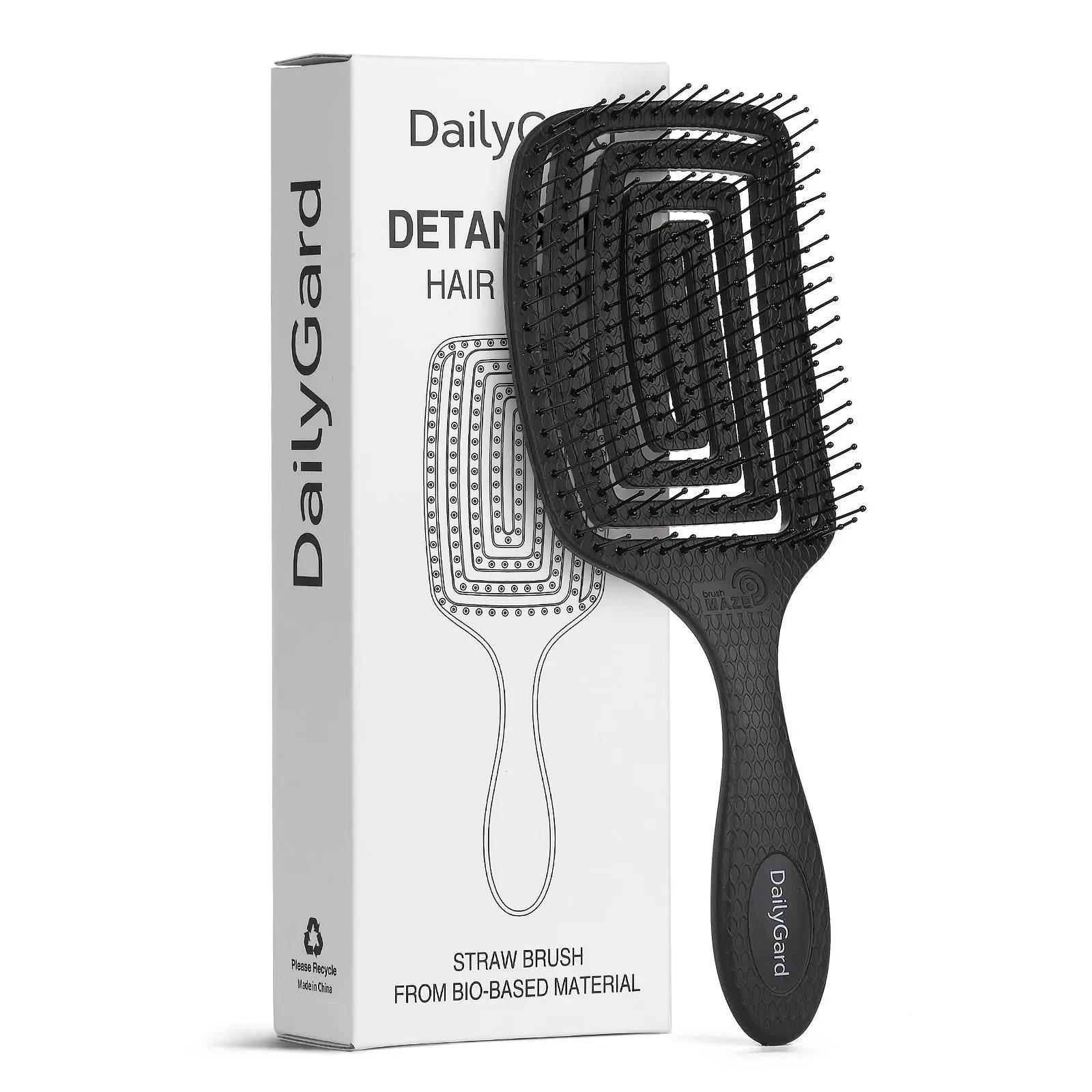 1pc Detangling Brush | Dry and Wet Vented, Professional Paddle Curved Styling Hairbrush for Straight/Curly/Thick/Long/Wavy/Damaged Hair, Plastic Bristles and ABS Plastic Handle, Brand: DAILYGARD Dropshipman