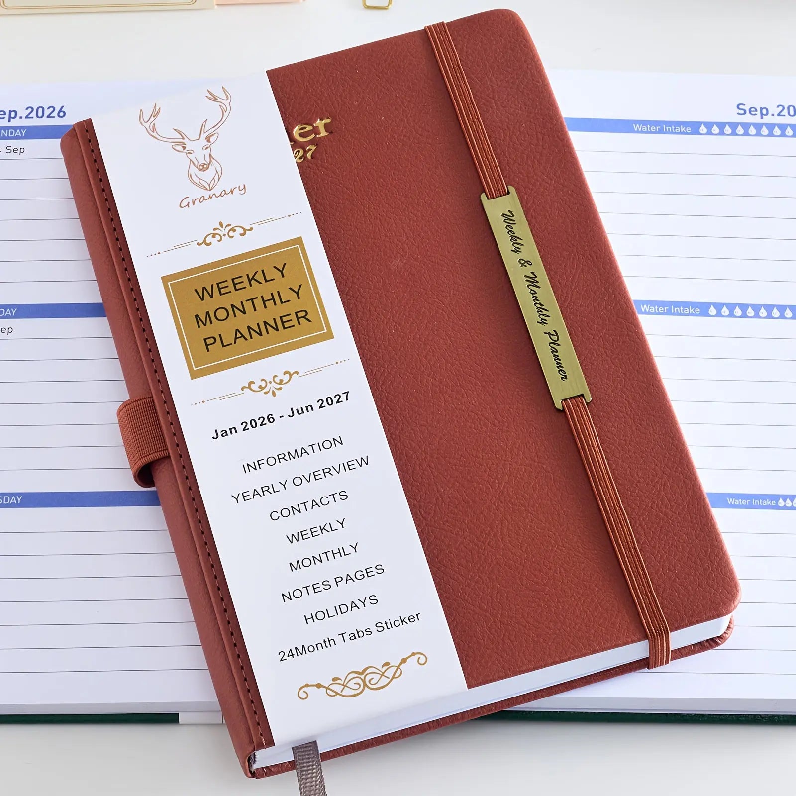 2026–2027 Academic Planner PU Leather. My Store