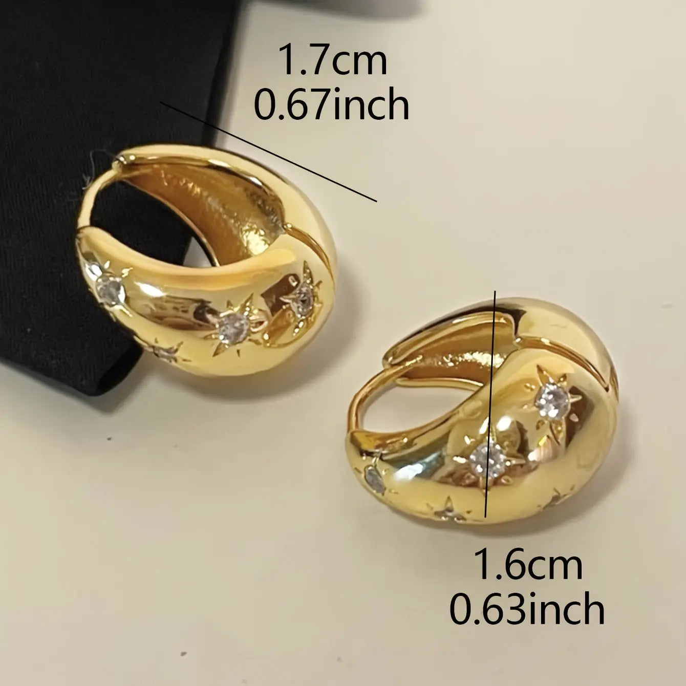 1 Pair of European and American French-Style Light Luxury Niche Design Geometric Copper Synthetic Zirconia Women's Earrings Dropshipman