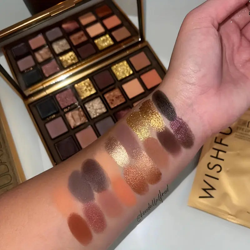 18-Color Christmas Eyeshadow Palette with Matte, Shimmer & Iridescent Finishes - 18-Color -in- Multi- Palette Suitable for Daily, Parties, School - Long-Lasting Women' Holiday Gift, Back-to-School Beauty -Have