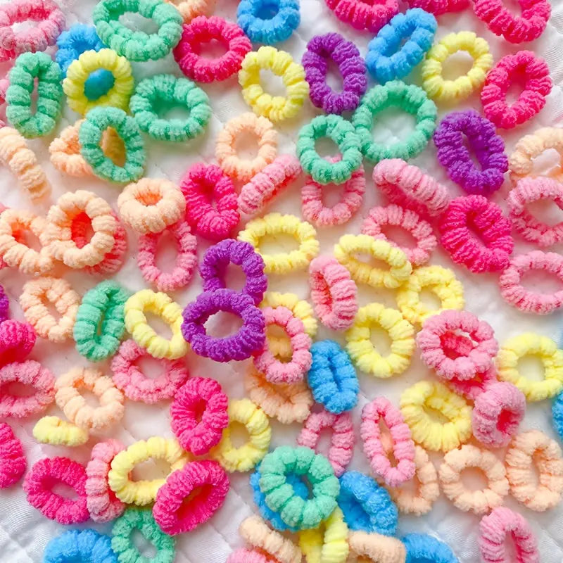 100pcs Colorful Elastic Pineapple Hair Ties with Packaging, Small Elastic Bands for Girls' Head Accessories and Hairstyle Design Accessories, Durable Hairbands Dropshipman