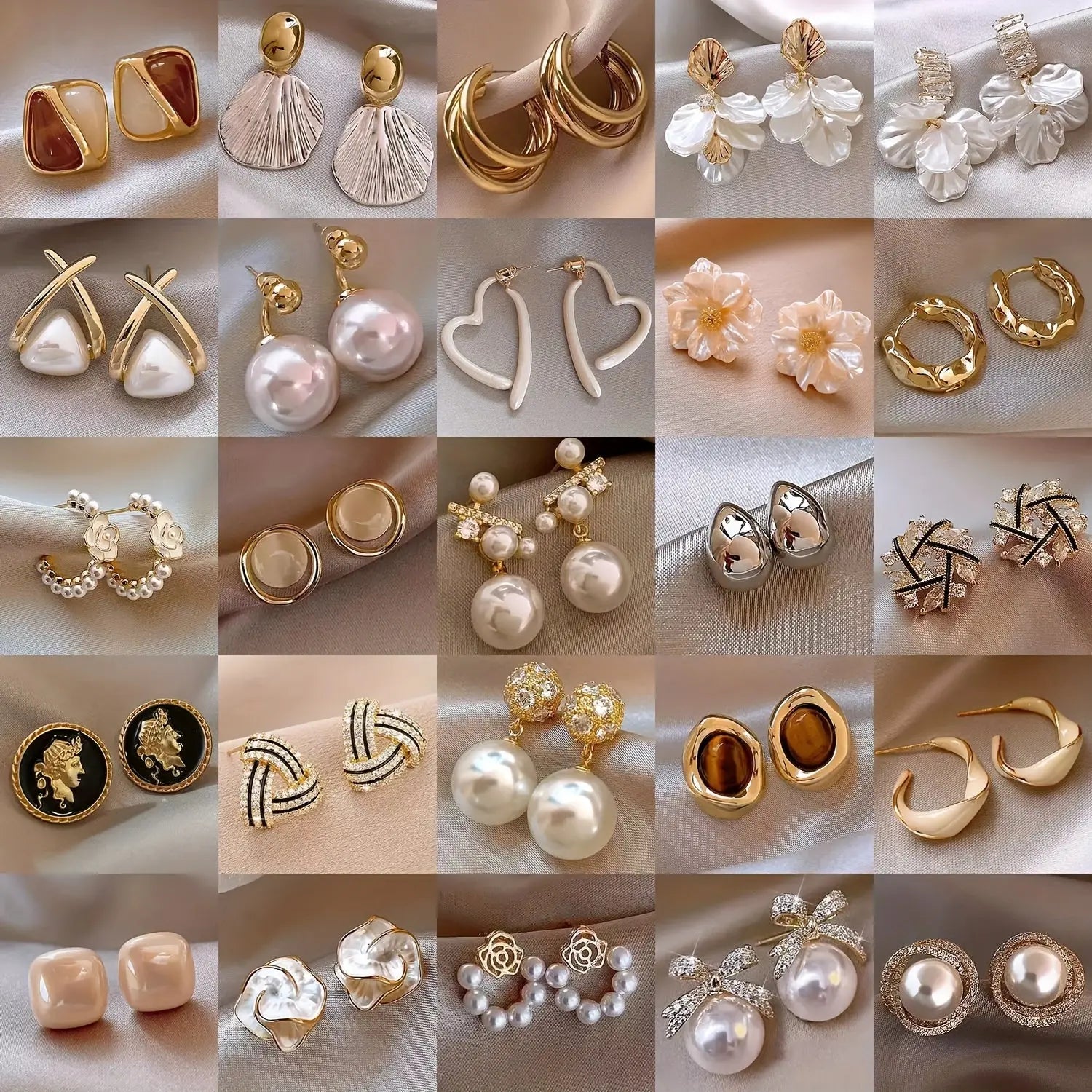 10 Pairs of Imitation Pearl Inlaid Alloy Earrings for Teenager, Featuring an Elegant And Luxurious Mix of Styles, Perfect for Parties, Weddings, And Everyday Wear. A Fashionable Jewelry Set That Makes an Excellent Gift, Shipped Randomly Dropshipman