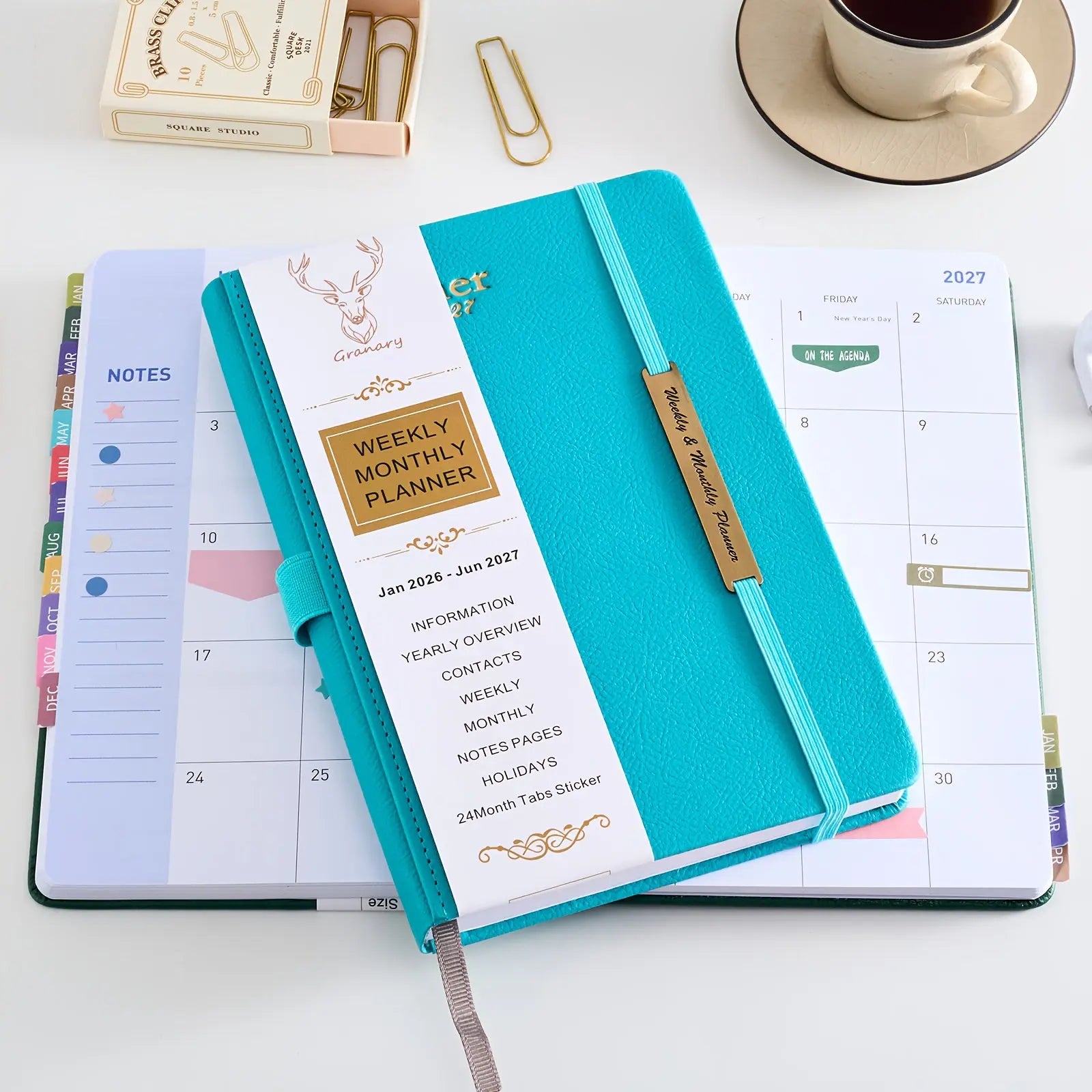 2026–2027 Academic Planner PU Leather. My Store