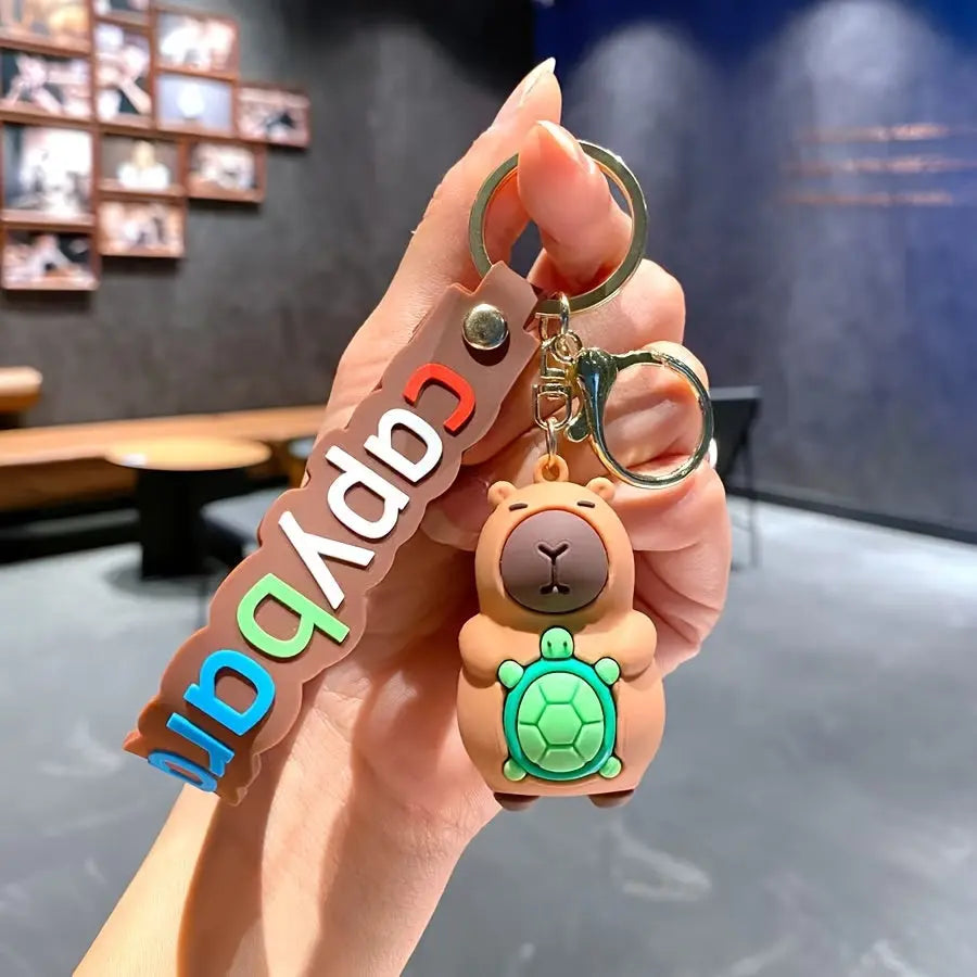 1 pc Cute Capybara Silicone Keychain My Store