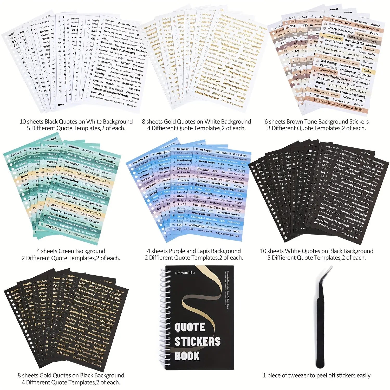 2500 pcs Gold Foil Journaling Quote Stickers My Store