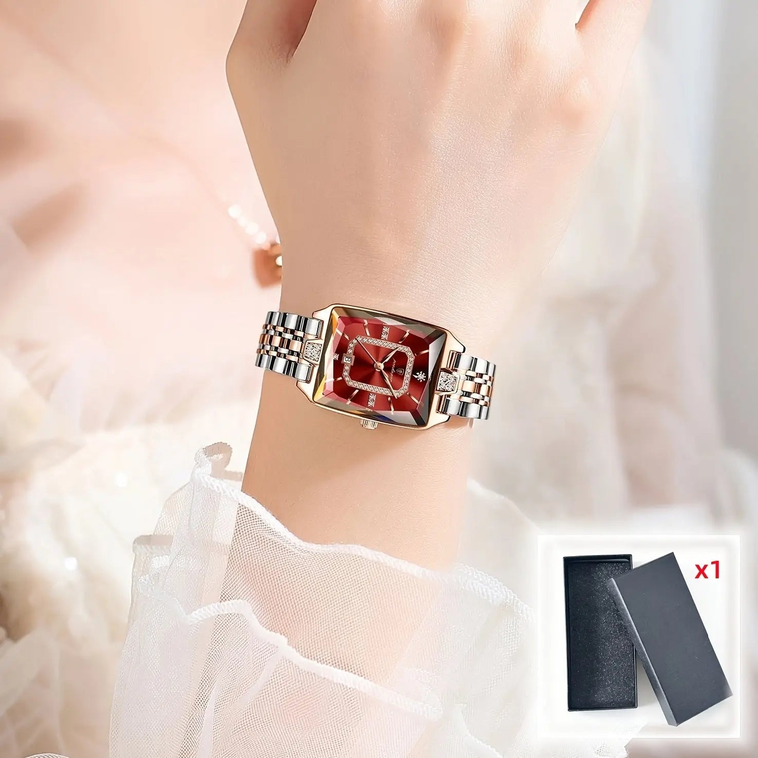 The POEDAGAR Minimalist Luxury for Women Features an Elegant Waterproof Design with a Calendar Function. This Rectangular Stainless Steel Quartz Is Perfect for Everyday Wear And Makes a Great Gift