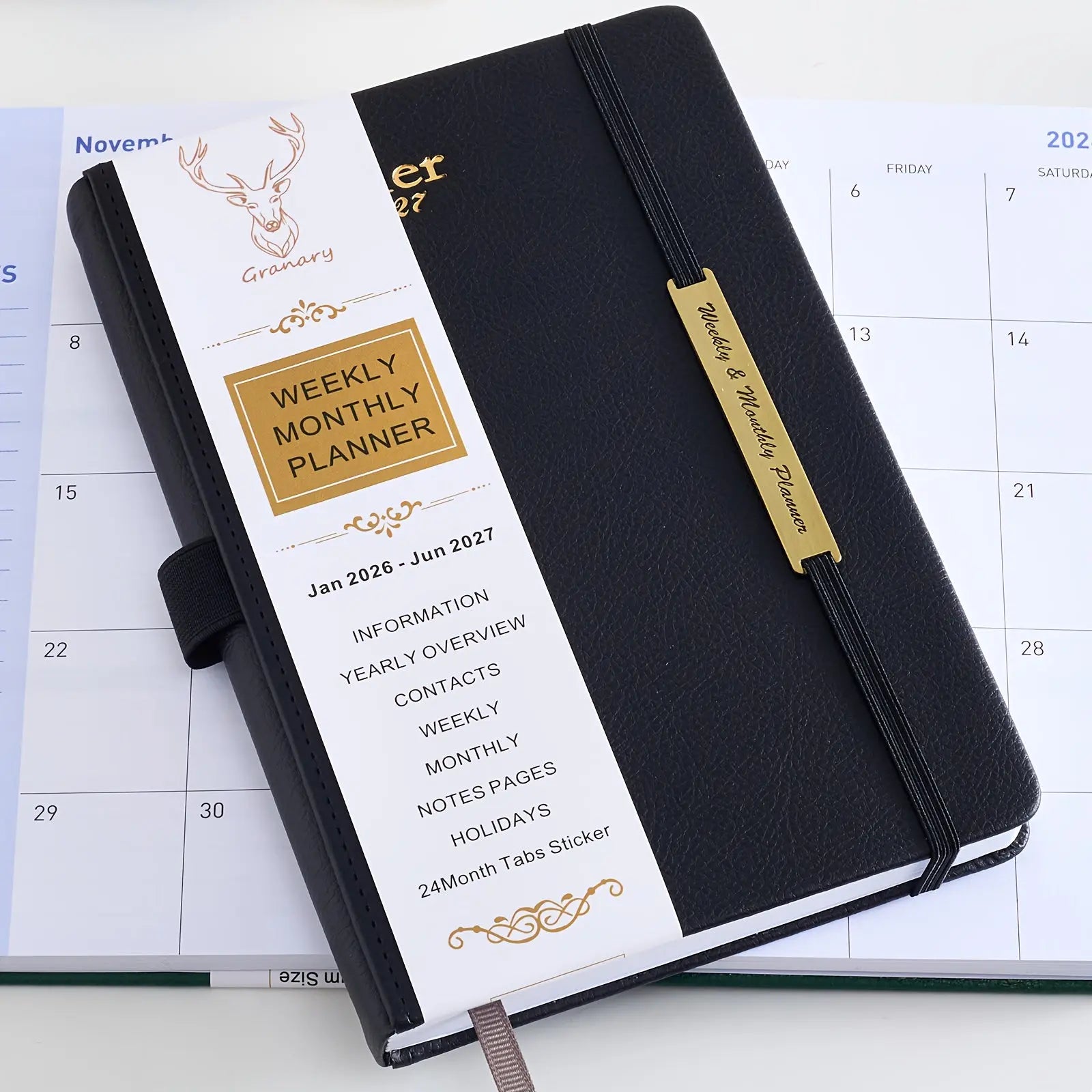 2026–2027 Academic Planner PU Leather. My Store