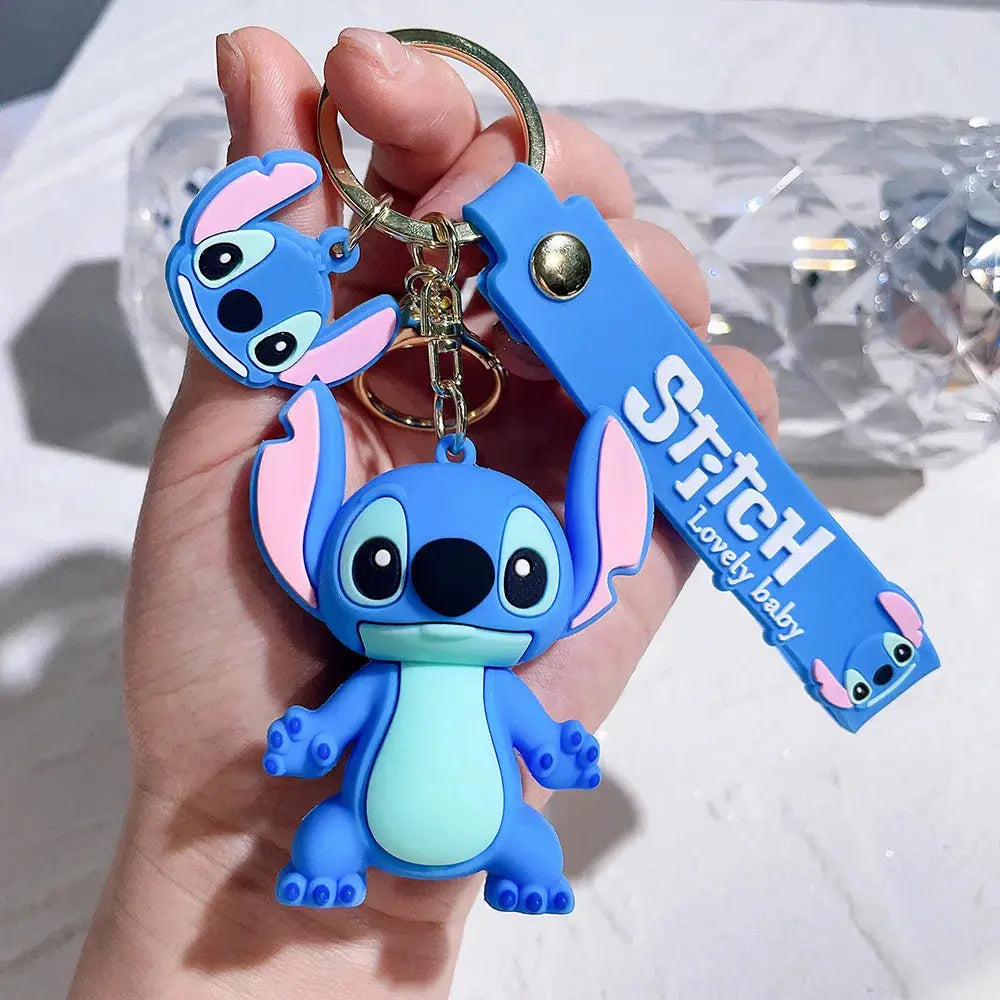 Stitch Keychain New Anime Keychain Cartoon Lilo & Stitch Cute Doll Keyring Ornament Key Chain Pendant Kids Toys Gifts Dropshipman