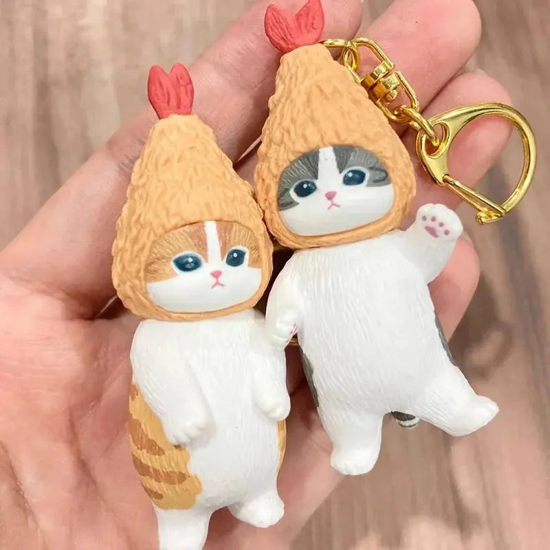 Mufosand Fried Shrimp Shark Cat Keychain Blind Box Backpack Pendant Collectible Pvc Action Figure Trendy Toys Birthday Gift Dropshipman