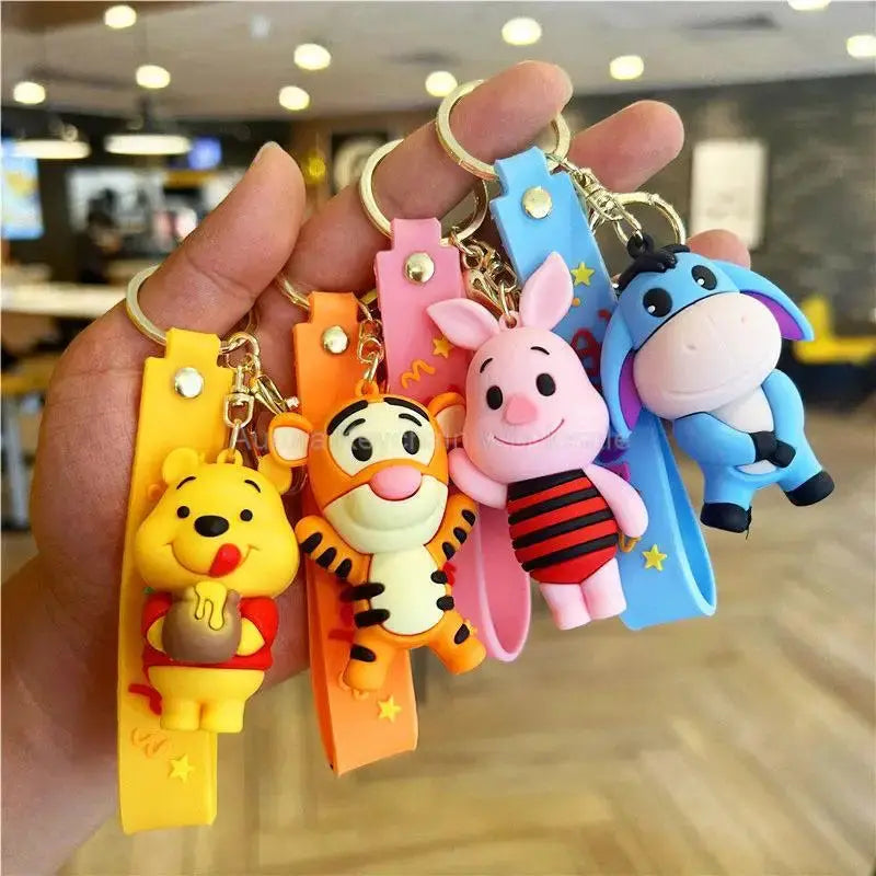 Wholesale Anime Disney Keychain Mickey Mouse Minnie Lilo & Stitch Cartoon Keyring Kawaii Key Chain Car Pendant Kids Toys Gift Dropshipman