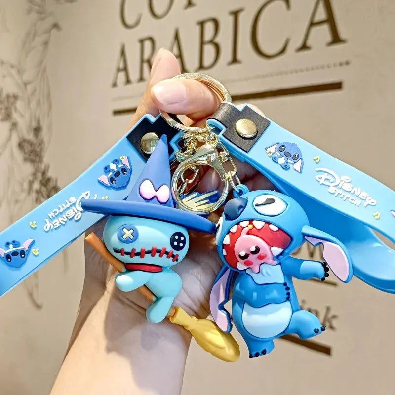 Anime Disney Keychain Wholesale Mickey Mouse Minnie Lilo & Stitch Doll Keyring Ornament Key Chain Car Pendant Kid Toys Gifts Dropshipman