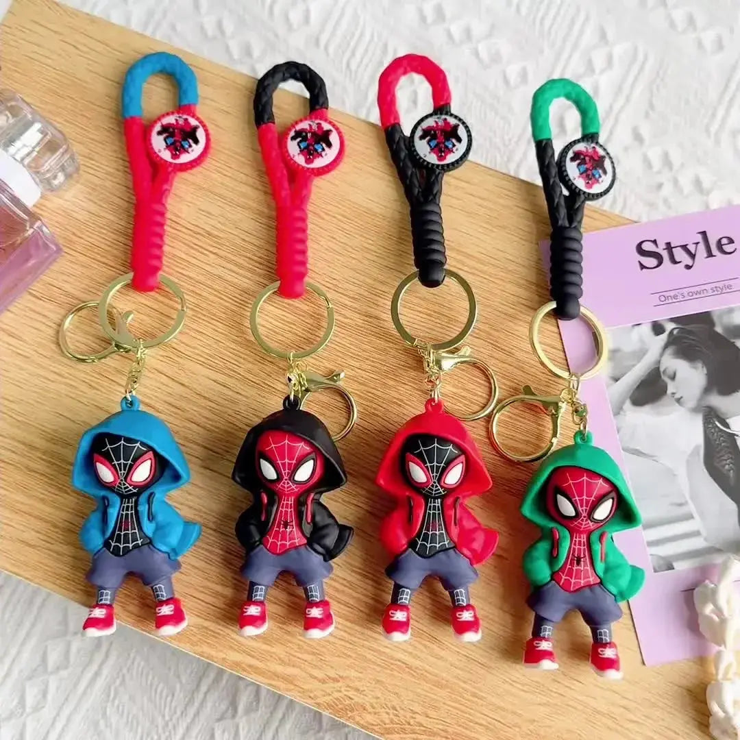 1pc or 4pcs Marvel Spider-Man Keychain Cartoon Comics Avengers Series KeyRing Pendant Ornaments Jewelry Gifts for Friends Dropshipman