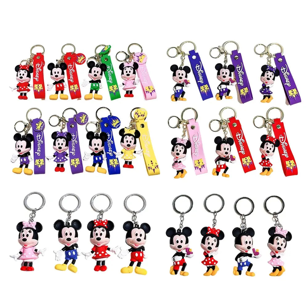 22 Style Disney Mickey Mouse Keychain - Cute Stitch & Minnie Charm, All-Match Bag/Car Keyring, Christmas Gift for Students Dropshipman