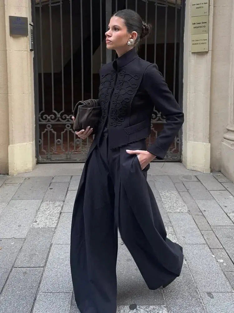 Women Stand Collar Military Jacket Casual Full Sleeve V-neck Single Breasted Short Jackets 2026 Lady Fashion Spring Autumn Coats Dropshipman