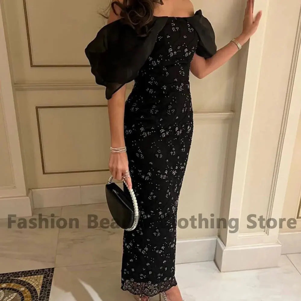 Fashion Lace Evening Dress Off The Shoulder Mermaid Backless Ankle-Length Back Zipper Sexy Women's Beautiful вечернее платье