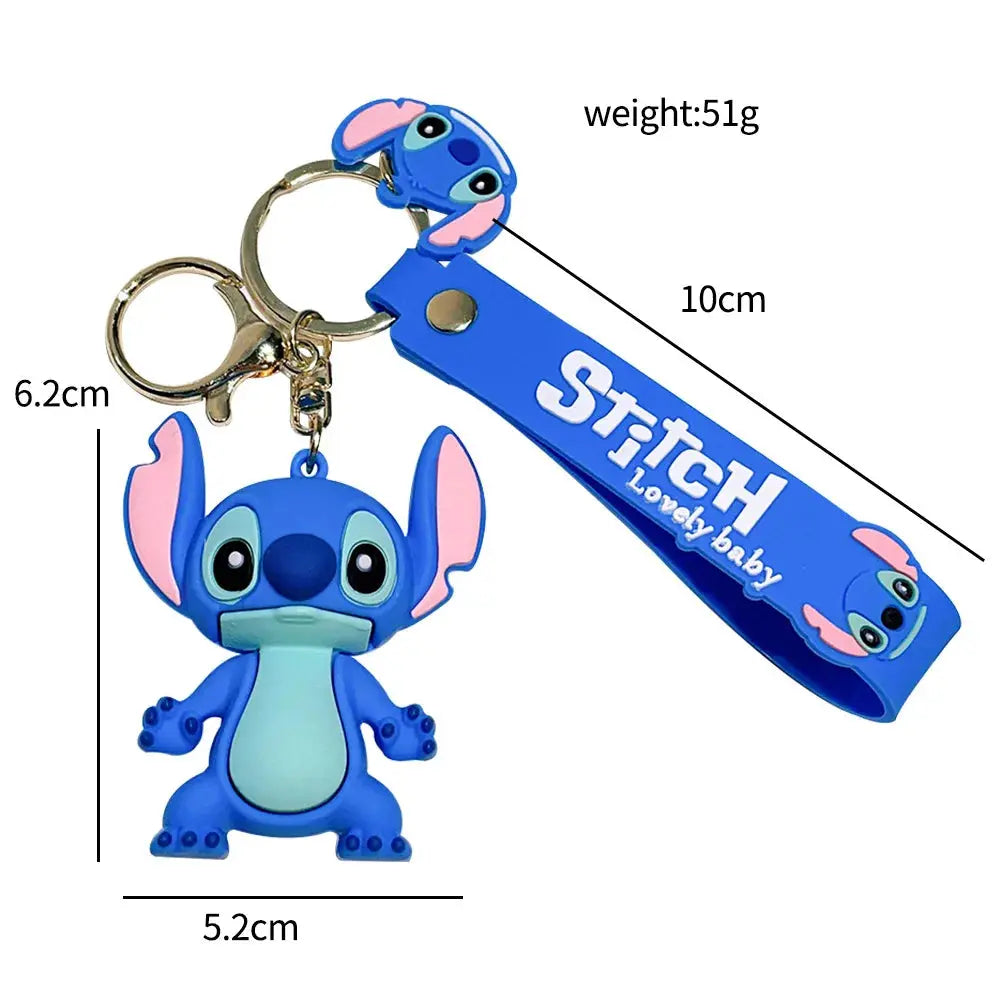 Stitch Keychain New Anime Keychain Cartoon Lilo & Stitch Cute Doll Keyring Ornament Key Chain Pendant Kids Toys Gifts Dropshipman