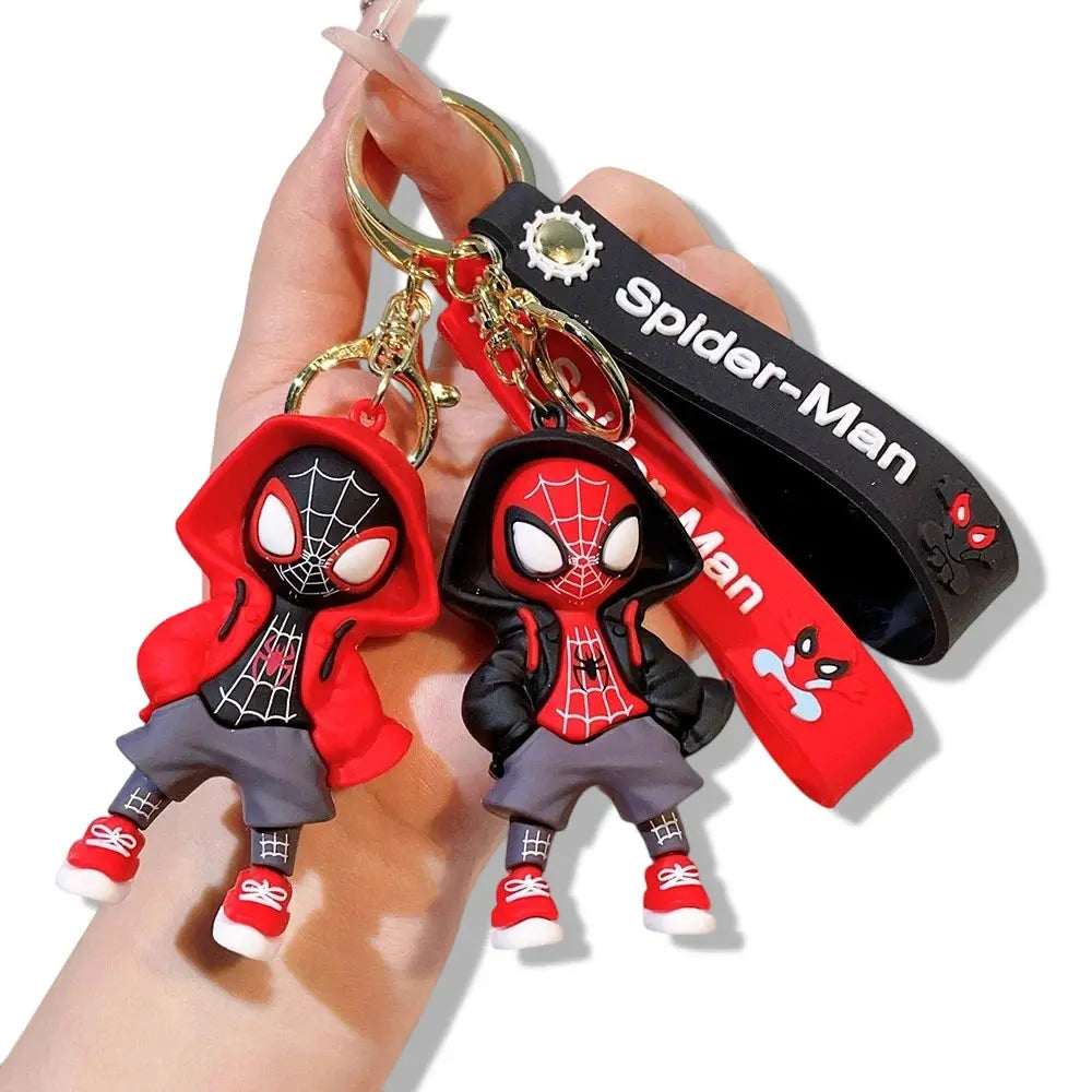 1pc or 4pcs Marvel Spider-Man Keychain Cartoon Comics Avengers Series KeyRing Pendant Ornaments Jewelry Gifts for Friends Dropshipman
