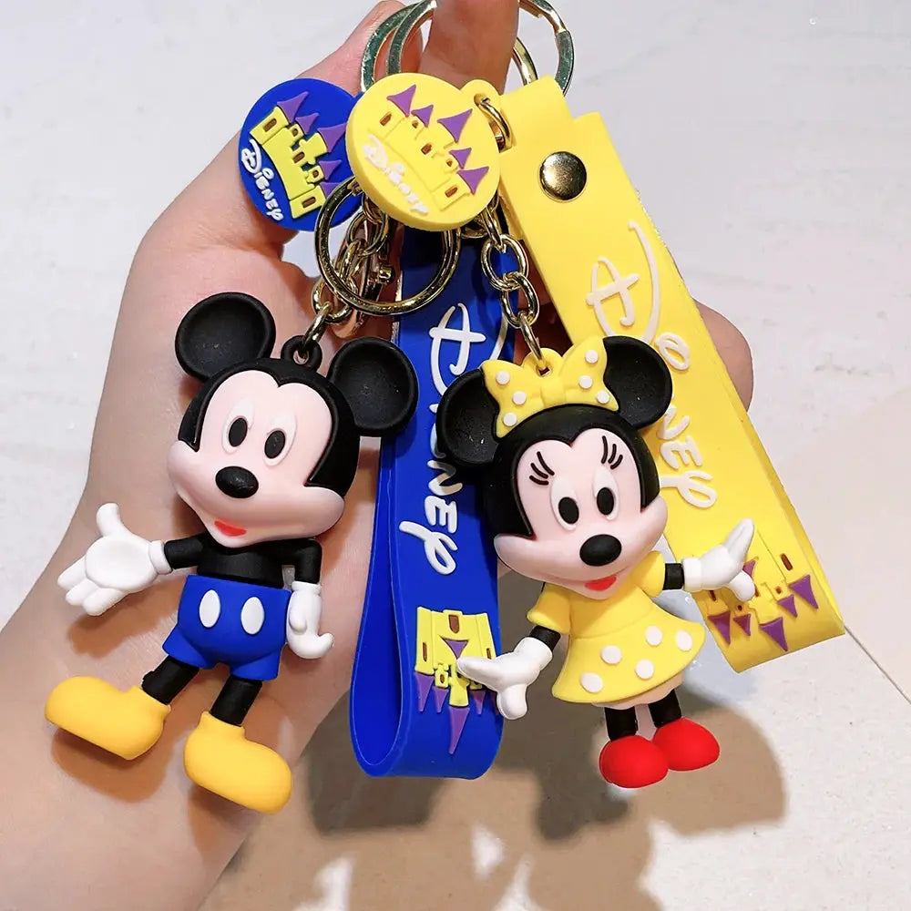 22 Style Disney Mickey Mouse Keychain - Cute Stitch & Minnie Charm, All-Match Bag/Car Keyring, Christmas Gift for Students Dropshipman