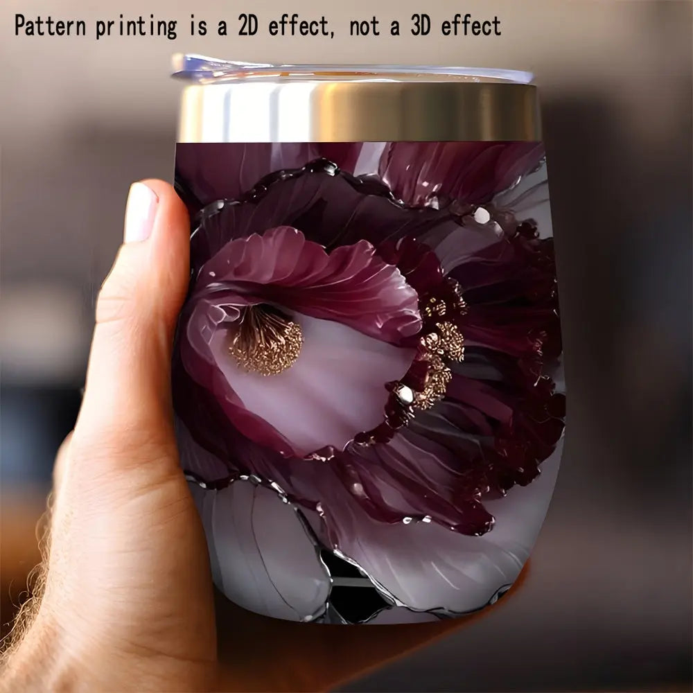 12oz Stainless Steel Vacuum Flask Water Bottle with Leakproof Lid & Vacuum - Portable for Hot/ Drinks, Elegant, Durable 304 Stainless Steel Container for Camping, Office, Gift for / Dropshipman