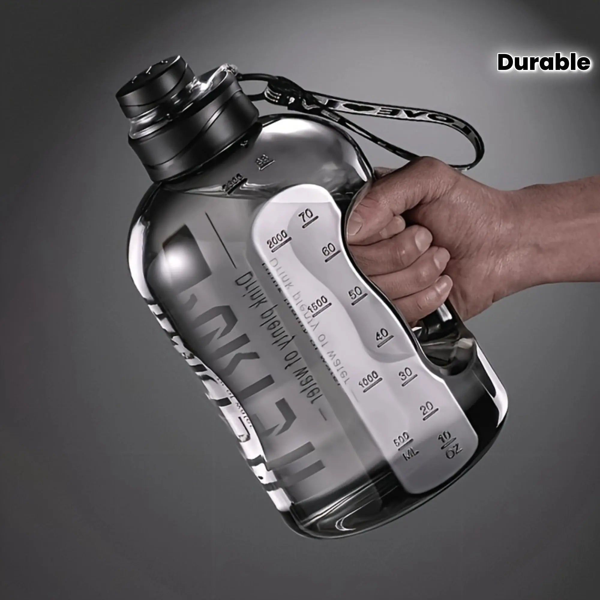 1700ml Large-Capacity Sports Water Bottle with Straw - Durable PC Material, Ideal for Gym, Travel, Camping, Hiking & Fishing