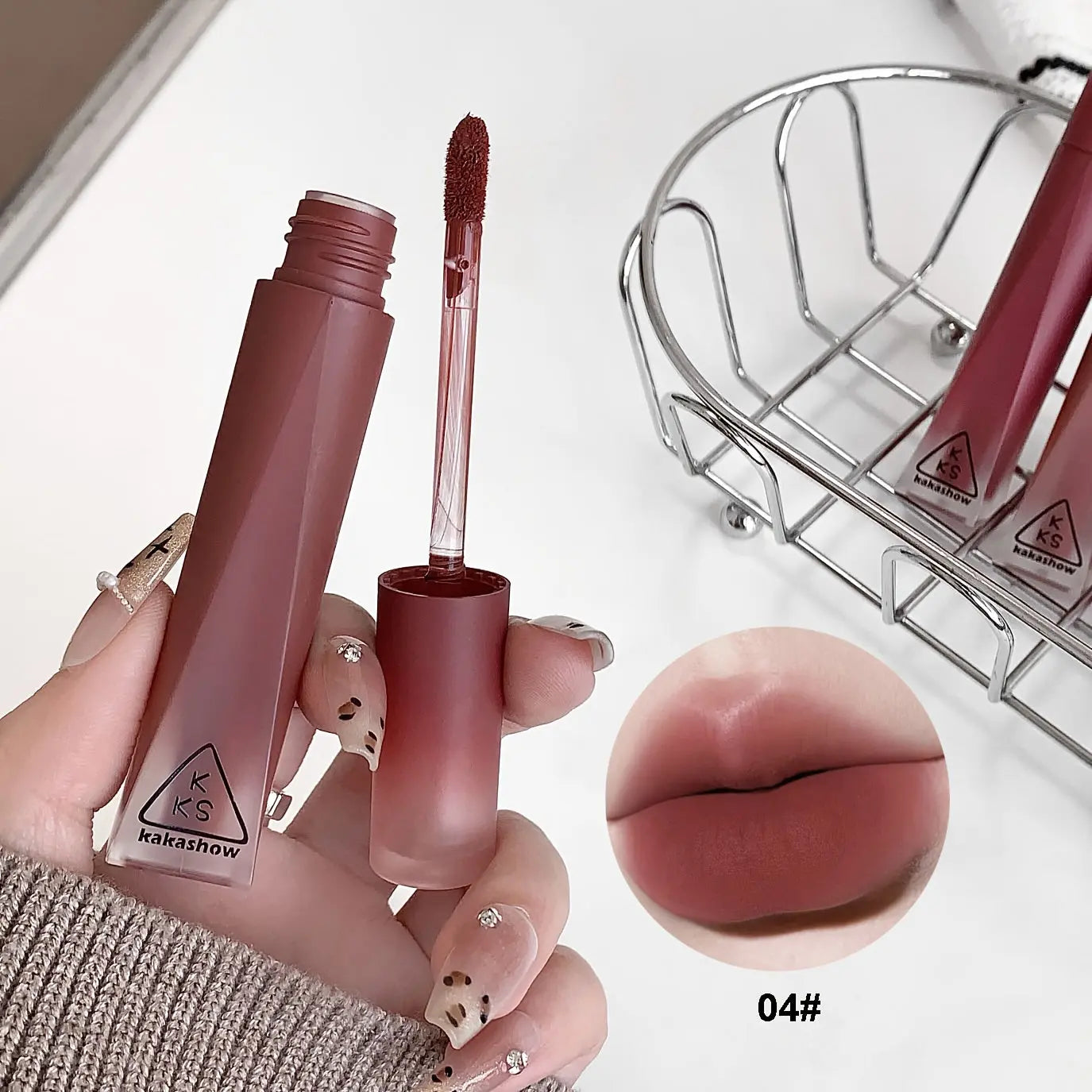 Matte Nude Velvet Lip Gloss | Kakashow, Suitable for All Skin Types, Red Line Color Tone Dropshipman