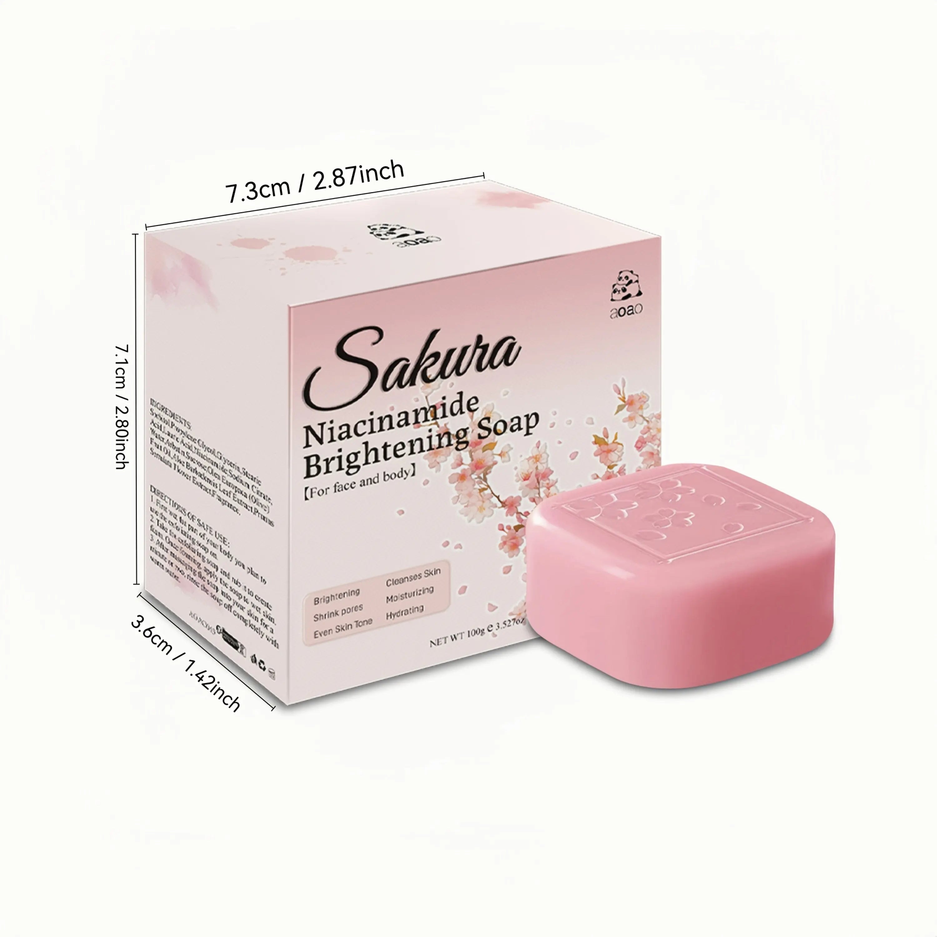 100g Handmade Sakura Bar Soap - Deep Cleansing, Brightening, Moisturizing, Even Tone with Floral Fragrance & Olive Oil, Bubble Net Bag - Suitable for Travel, Daily Use & Gifts Dropshipman
