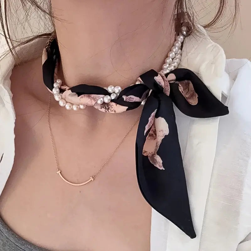 1 Women's Fashionable Versatile Faux Long Ribbon Scarf - Multifunctional Detachable Hair Tie, Necktie, and Waistband Decorative Bag Handle Dropshipman