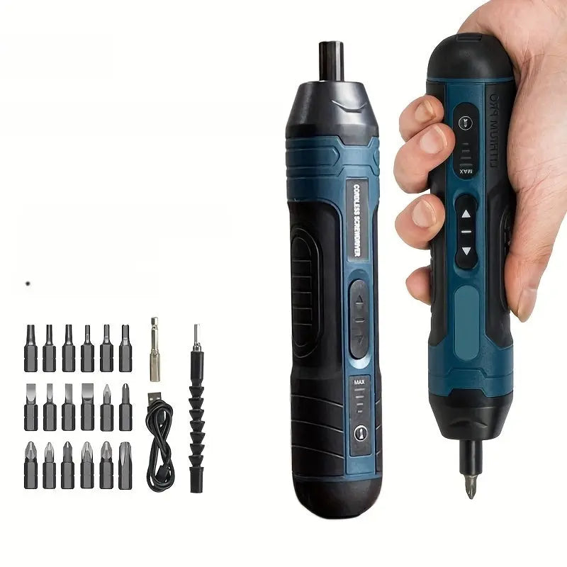 1 Set of Torque-adjustable Straight Handle 3.6V Electric Screwdriver, Small Multi-functional Disassembly and Tightening Screwdriver with Lithium Battery Dropshipman