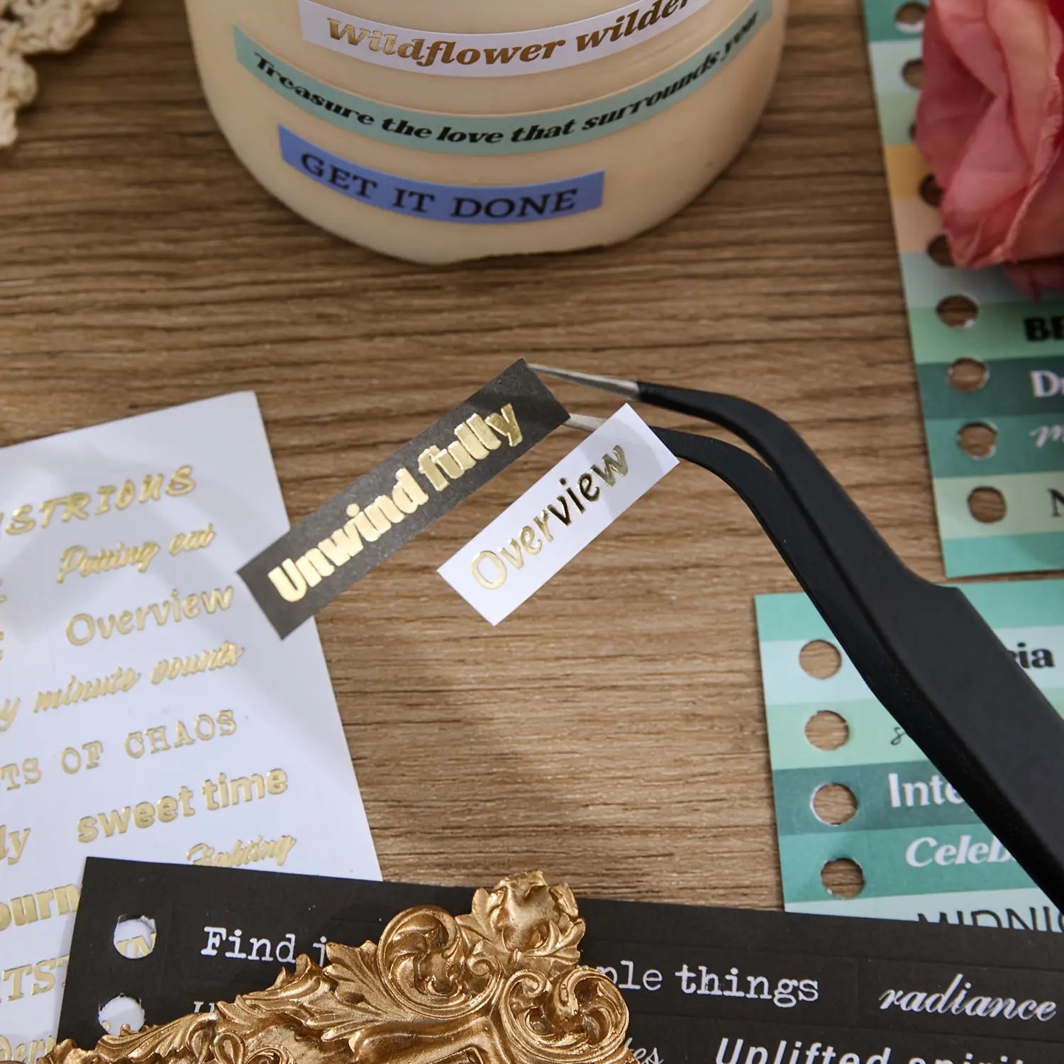 2500 pcs Gold Foil Journaling Quote Stickers My Store