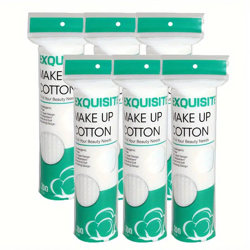 100/300/600pcs, Natural Makeup Removal and Facial Cleansing Round Pads, Soft Texture Low Allergy Wet Wipes Dropshipman