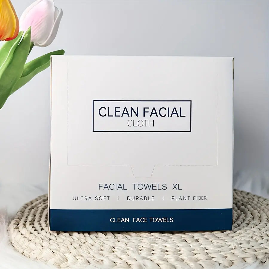 4 Boxes of 26*30cm Disposable Boxed Facial Tissues, Lint-free, Soft, Skin-friendly, Reusable. Suitable for Skincare, Makeup Removal, Facial Cleansing, and Care. 40 Sheets Per Box