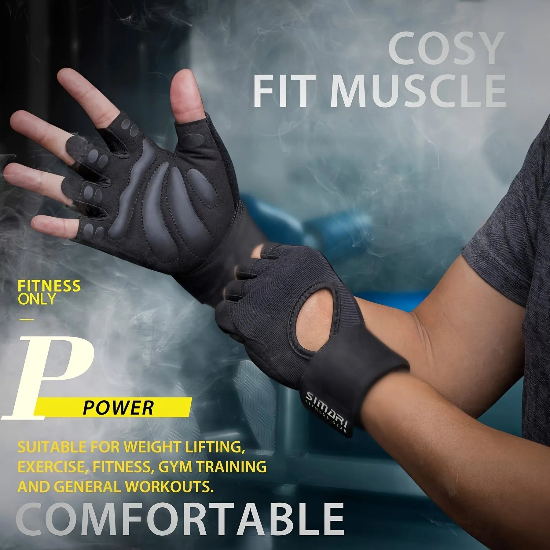 1 Pair of Fitness Gloves with Wrist Wrap Support and Full Palm Coverage, Providing Extra Grip for Weightlifting, Training, Hanging, and Pull-ups. Suitable for Both Men and Women in Outdoor Sports and Indoor Gym Workouts