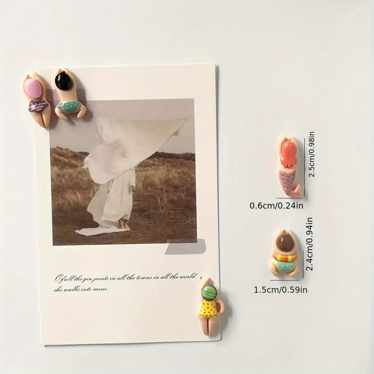 6pcs Cute Resin People Fridge Magnets My Store