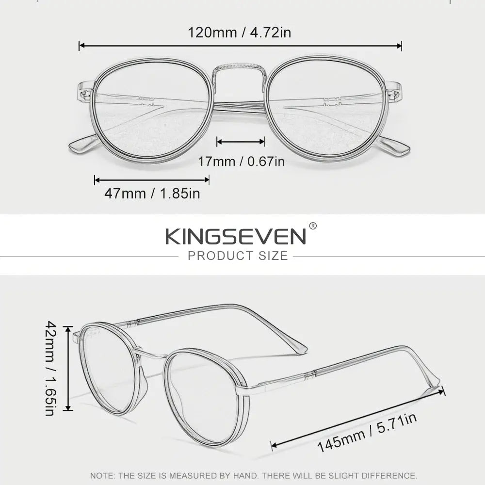 Kingseven Trendy Round Unisex Glasses with Minimalist Design and Exceptional Quality – Perfect for Modern Everyday Wear and Social Gatherings Dropshipman