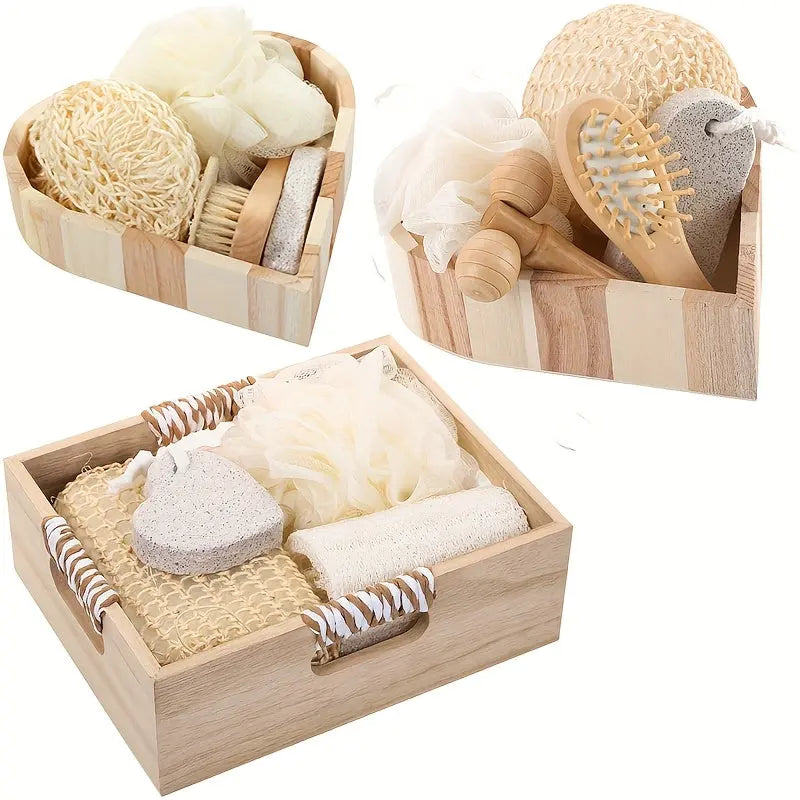 Boxed Heart-Shaped Bath Set