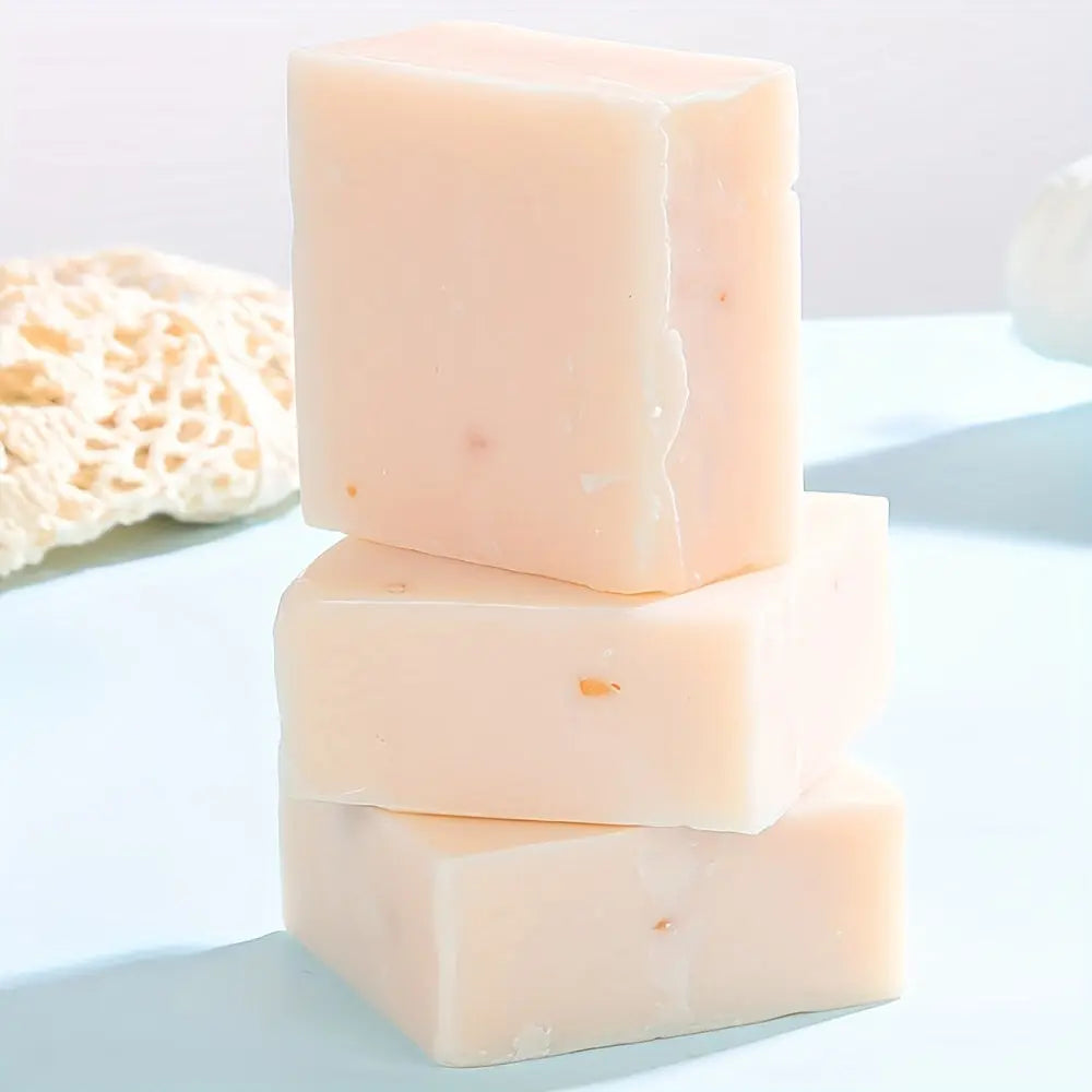 1pc Handmade Rice Milk Soap for Face & Body - Moisturizing Facial Cleanser with Natural Rice Milk Formula, Formaldehyde-Free, Gentle Exfoliating Lather, All Light Beige Types, 65g, Rice Light Beige Care, Elegant Packaging, Formaldehydefree Formula Dropshipman