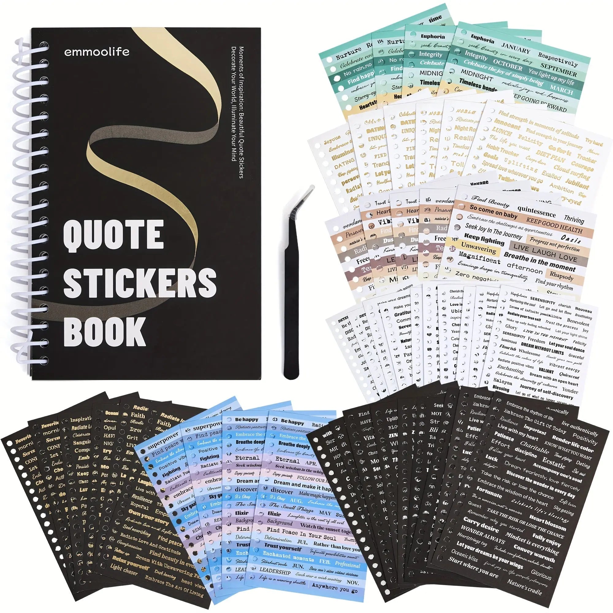 2500 pcs Gold Foil Journaling Quote Stickers My Store