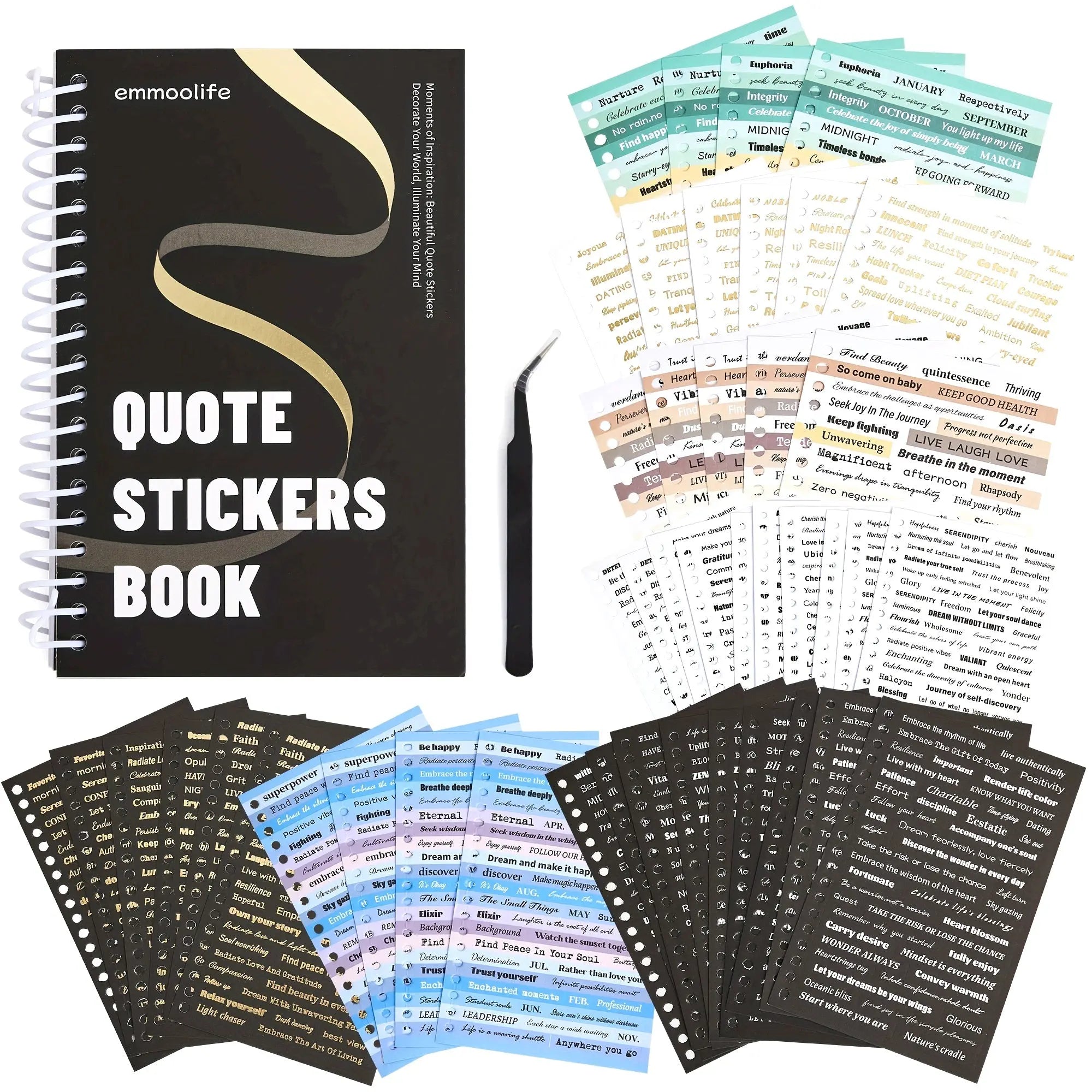 2500 pcs Gold Foil Journaling Quote Stickers My Store