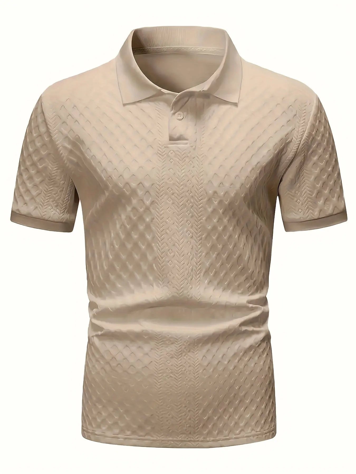 1 Men's Fashion Casual Business Shirt | Premium Solid Color Jacquard Collared T-Shirt | Essential Golf Wear | Breathable and Warm | for Indoor Gatherings and Outdoor Sports | Suitable for All Seasons Dropshipman
