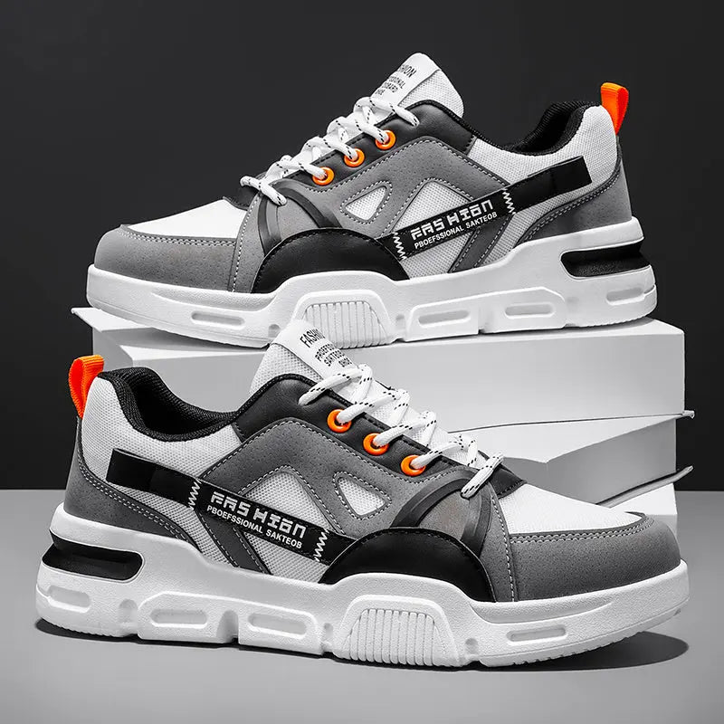 [sneakers] Men'S Fashion Casual Training Shoes | Stripe Design, Durable Flat Sole, Breathable Fabric Lining, Versatile for Sports and Daily Wear, Zhenyuezu Brand Dropshipman