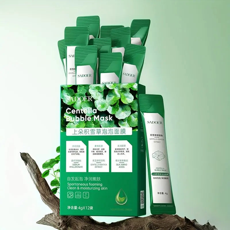 12pcs of Bubble Masks with Hyaluronic Acid Extract, Centella Asiatica Extract, Niacinamide Extract, for Skin Cleansing And Portable Use Dropshipman