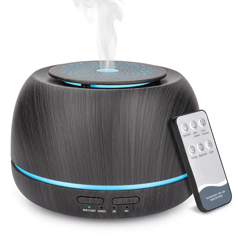 1pc COOLUCK 300ml Essential Oil Diffuser & Humidifier with Remote Control, 7-Color Changing Night Light, USB-C Cool Mist Device, Auto/Manual Mode, Timer, Compact Mini Diffusers for Bedroom, Home, Office (Smart Dropshipman