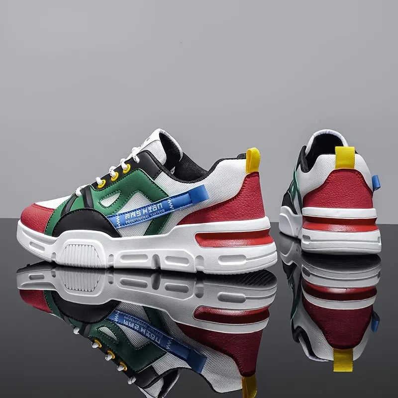 [sneakers] Men'S Fashion Casual Training Shoes | Stripe Design, Durable Flat Sole, Breathable Fabric Lining, Versatile for Sports and Daily Wear, Zhenyuezu Brand Dropshipman