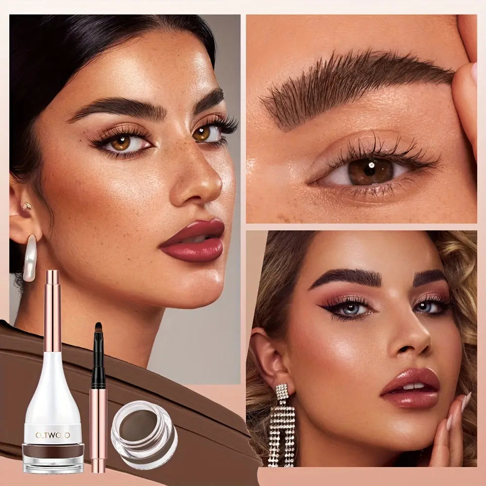[Christmas Gift] O.TWO.O Waterproof Eyebrow Cream with Brush Eyeliner Smudge-Proof High Lasting Eyebrow Gel Multi-Uses Eyebrow Pencil Daily Essential otwoo Women's Makeup Girly Must Haves Dropshipman