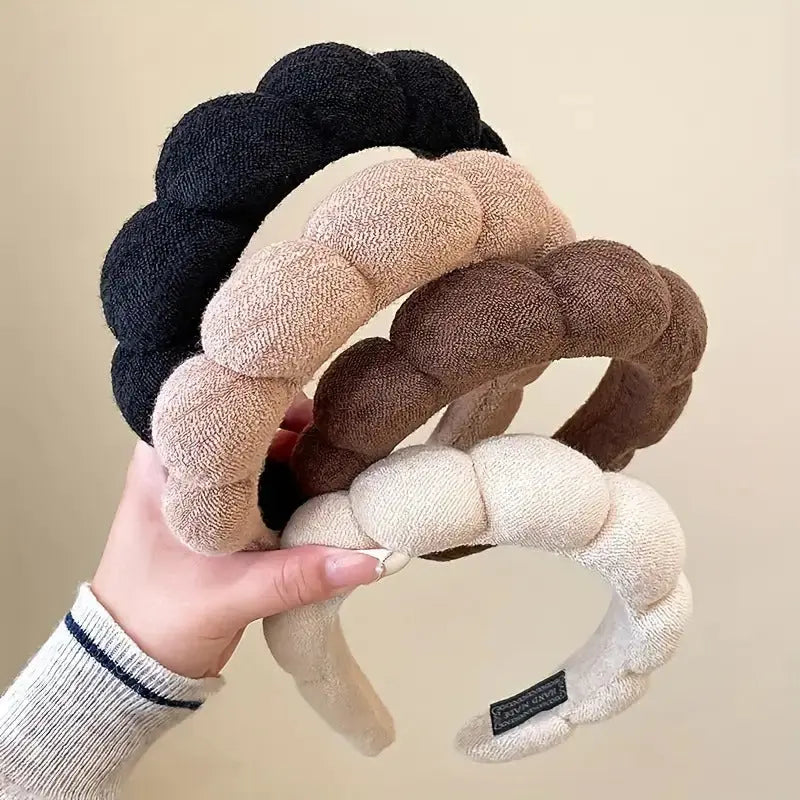 1 Autumn and Winter Wide-Brimmed Anti Slip Headband for Hair Styling, High Crown Headdress with Comb Dropshipman