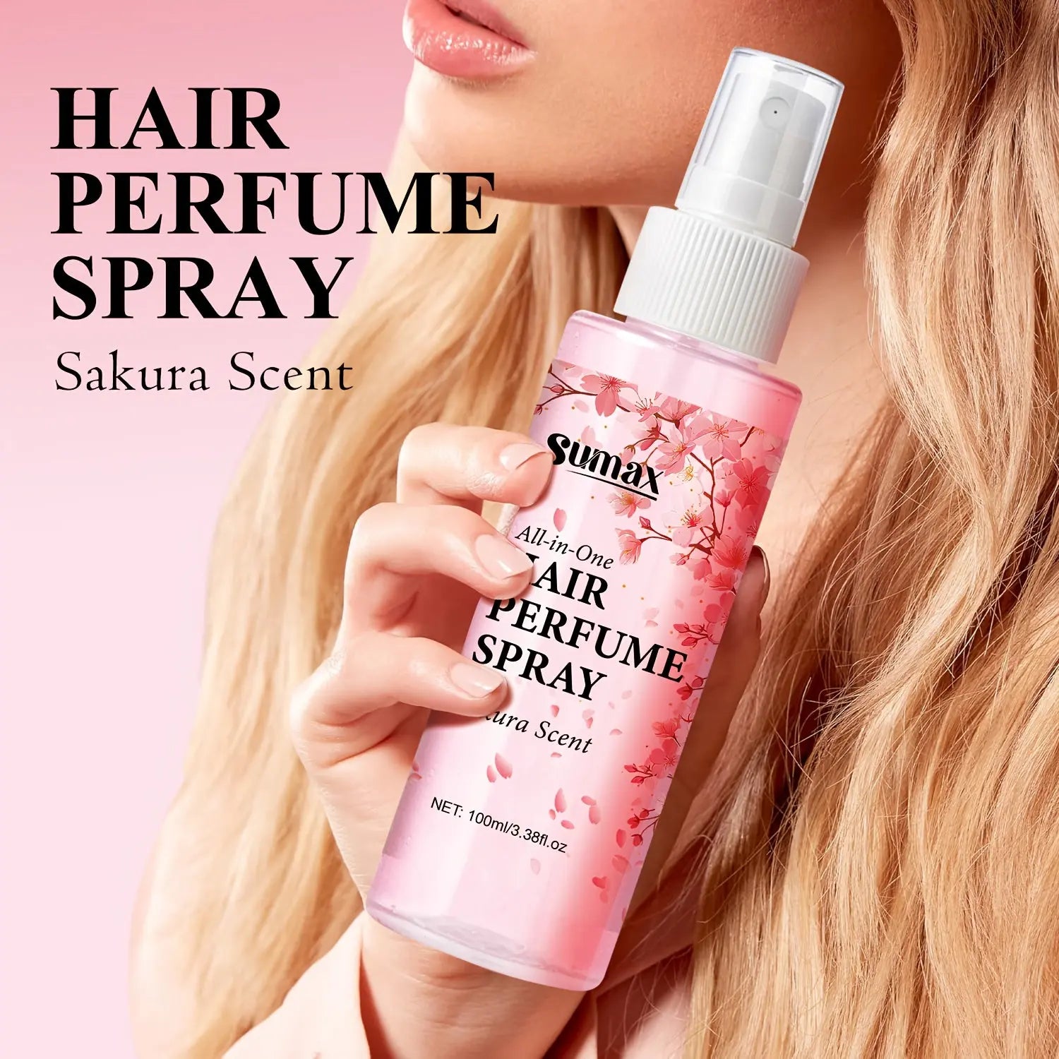 100Ml Cherry Blossom Multi-Effect Hair Spray - Moisturizing, with a Lasting Cherry Blossom Fragrance, It Smooths Hair And Enhances Shine, Making It Ideal for Dry Hair And Daily Hair Care Dropshipman