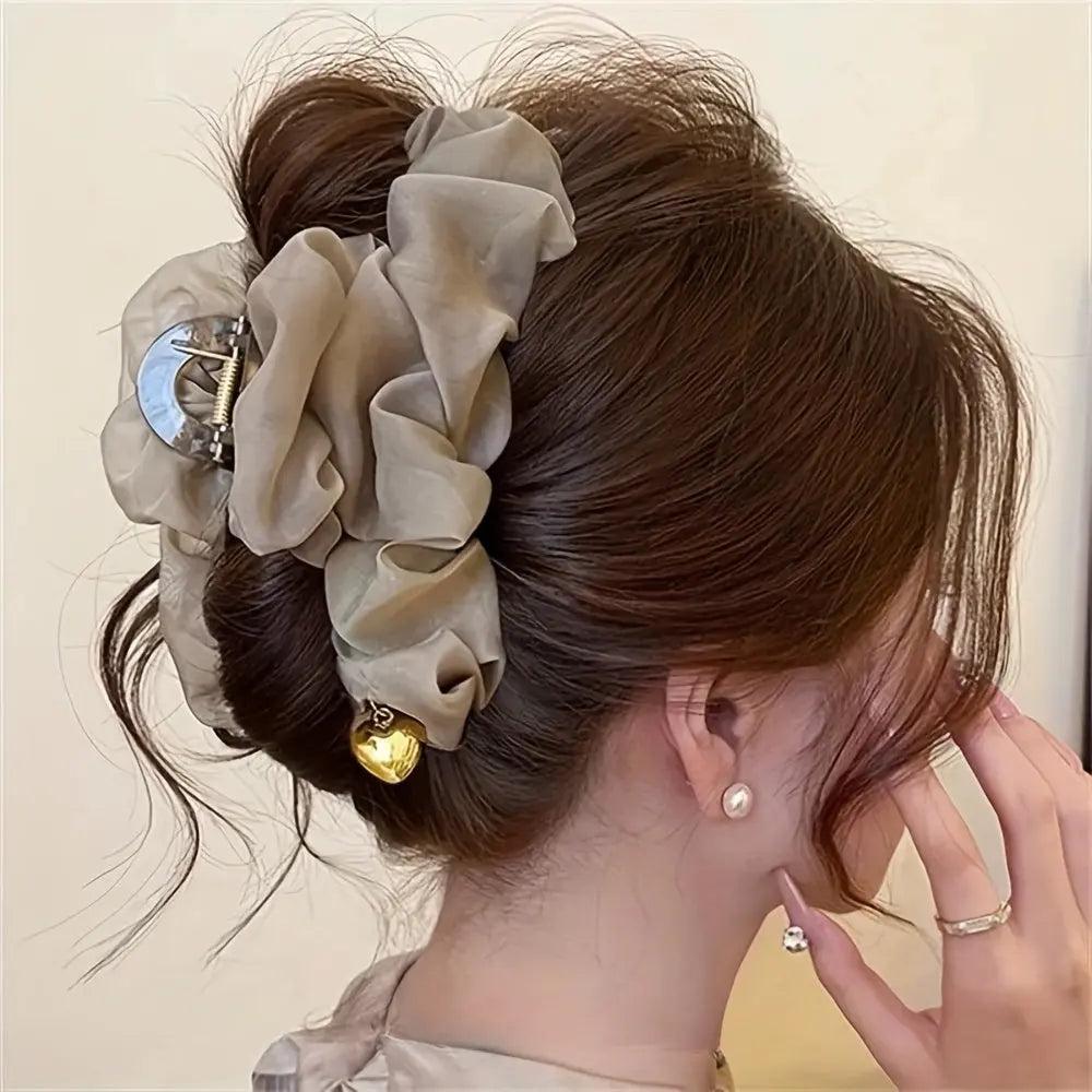 2pcs Women's Large Triangle/Polygonal Shark Clip Hair - Korean Style Multicolor Polka Dot Hair Clips Suitable for Autumn Winter, Wedding Daily Use - Retro Elegant Hair Dropshipman