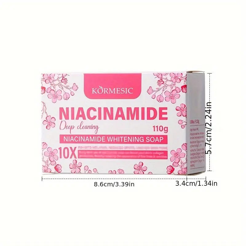 10× Niacinamide Sakura Pink Soap | Contains Collagen, Squalane, Centella Asiatica, Oil Control, Deep Cleansing, Smooth Skin, Long-lasting Fragrance, Essential for Summer Travel, Suitable for All Skin Types and People Dropshipman